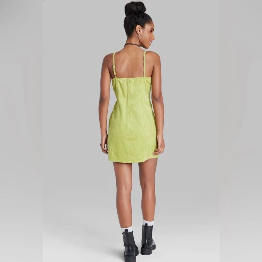 Wild Fable Lime Green Corduroy Mini Dress - Picture 2 of 12